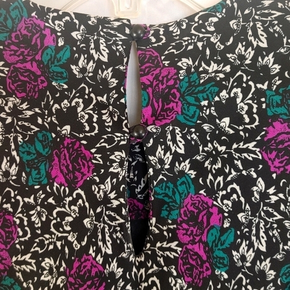 Vintage 80's Liz Robert Petites Elegant Feminine Floral Dress Size 6 Petite - Picture 2 of 9